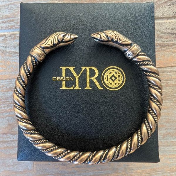 Hovedbilde Vikingarmring Ravnehoder - Bronse