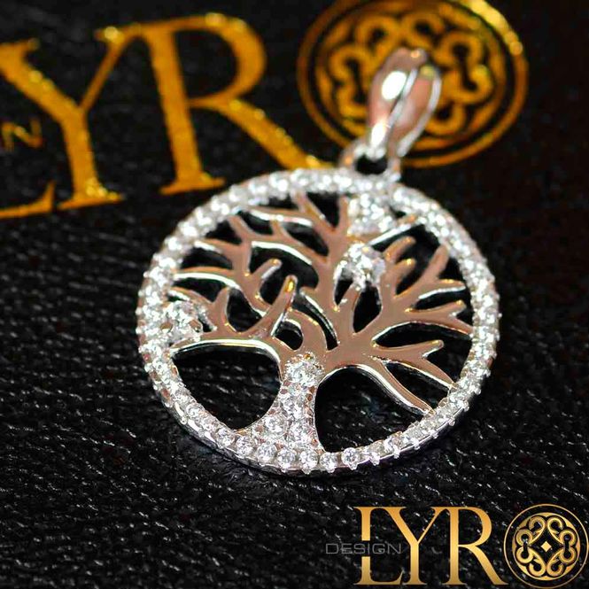 Hovedbilde Yggdrasil sølvanheng m/ CZ